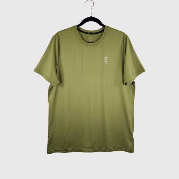 On Running Mens Shirt Green Core T Swiss Engineering Short Sleeve Stretch Large - Picture 2 of 12